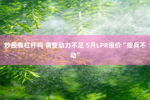 炒股有杠杆吗 调整动力不足 5月LPR报价“按兵不动”