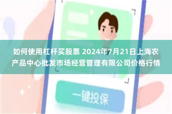 如何使用杠杆买股票 2024年7月21日上海农产品中心批发市场经营管理有限公司价格行情