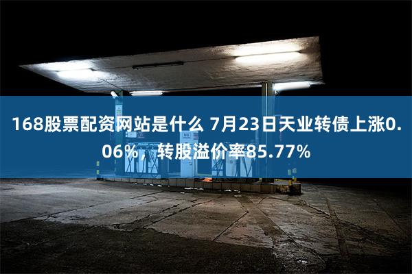 168股票配资网站是什么 7月23日天业转债上涨0.06%，转股溢价率85.77%