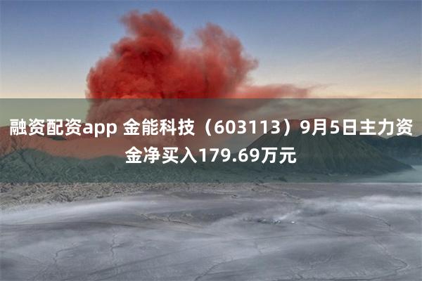 融资配资app 金能科技（603113）9月5日主力资金净买入179.69万元